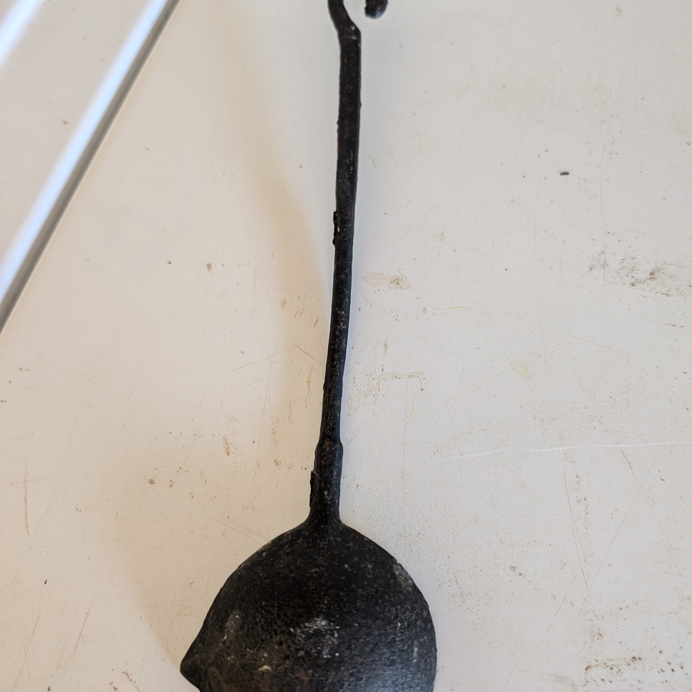 Rustic Black Iron Ladle